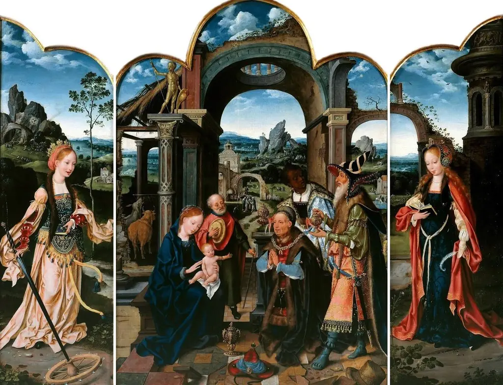 Adoration of the Magi with Sigismund I of Poland., by Joos van Cleve