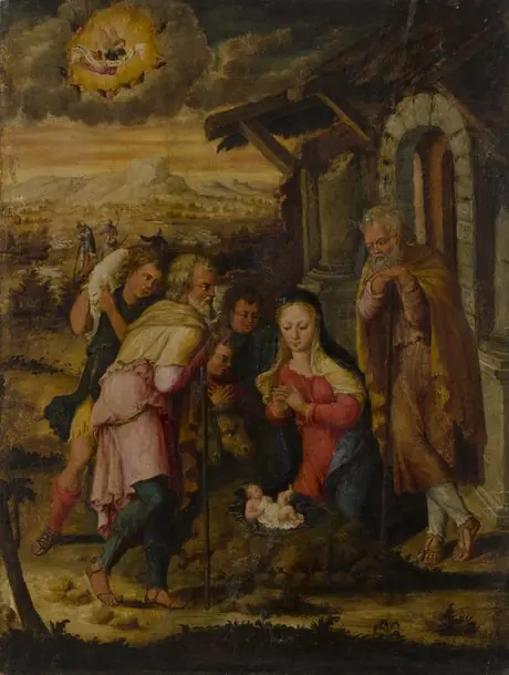 The birth of Christ, by Joos van Cleve