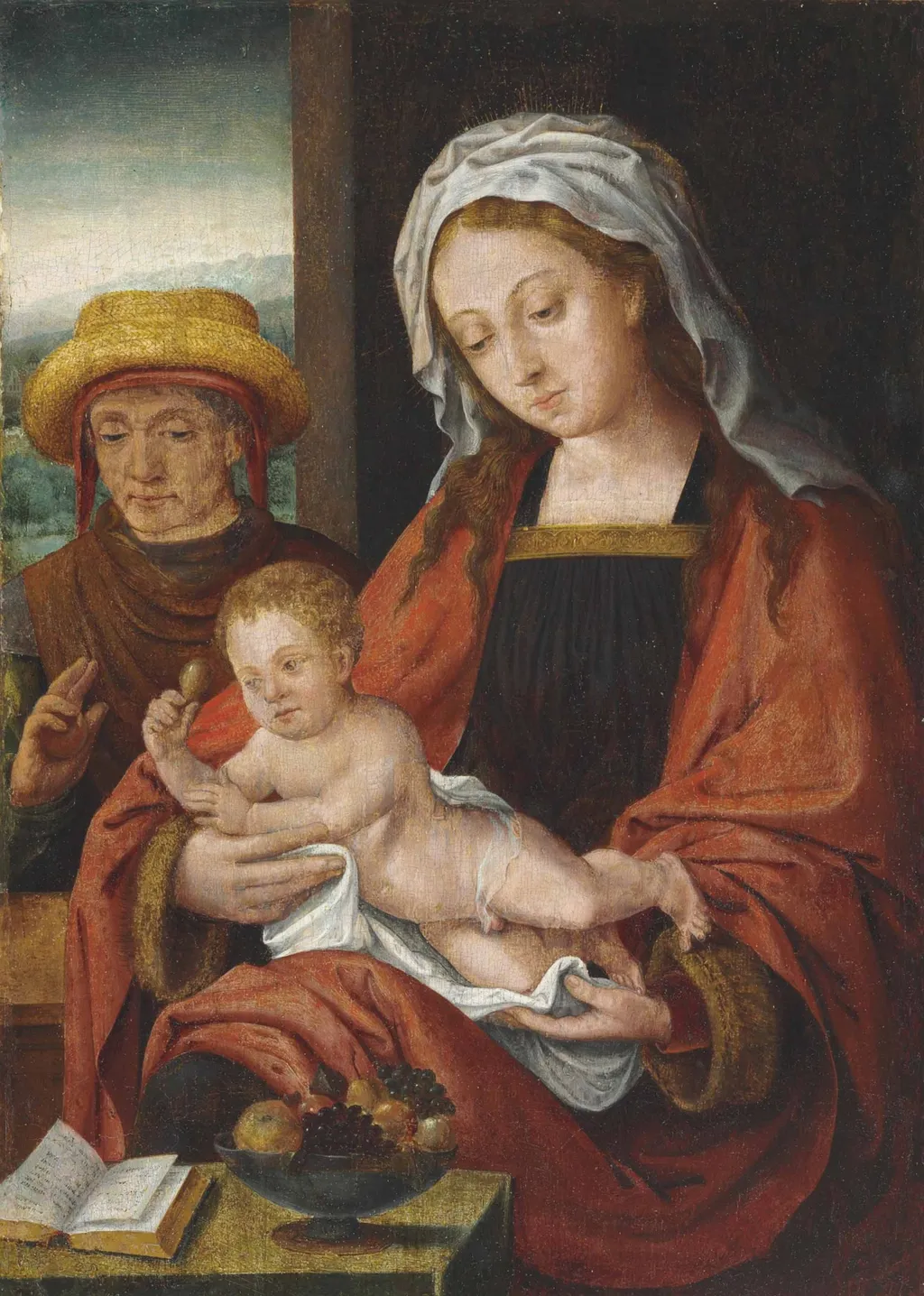 The Holy Family, by Joos van Cleve, oil