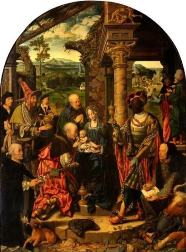 The large Adoration of the Kings, by Joos van Cleve