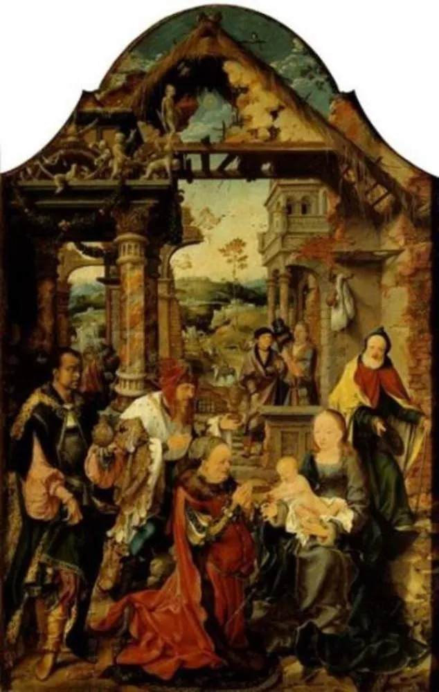 The Small Adoration of the Magi, by Joos van Cleve, oil, 1517