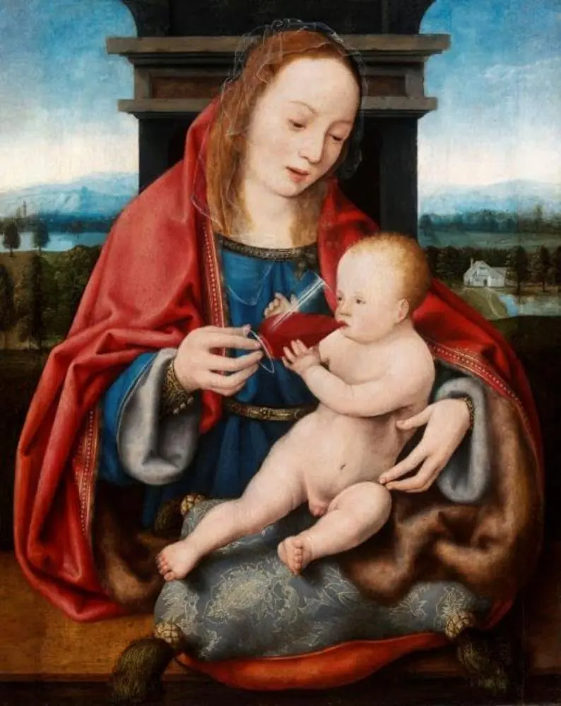 The Virgin with the Infant Christ Drinking Wine, by Joos van Cleve