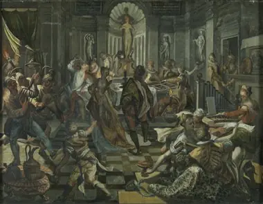 Nocturnal party and masquerade, by Joos van Winghe