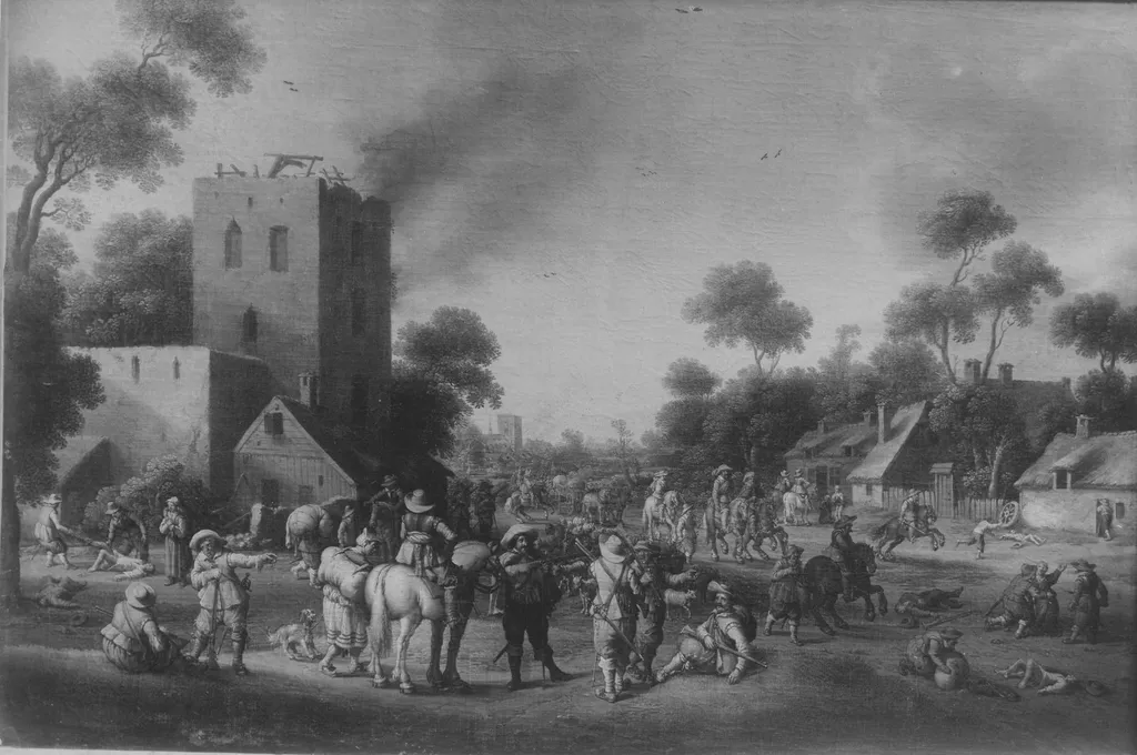 Dorfplünderung, by Joost Cornelisz Droochsloot, unspecified, 1626