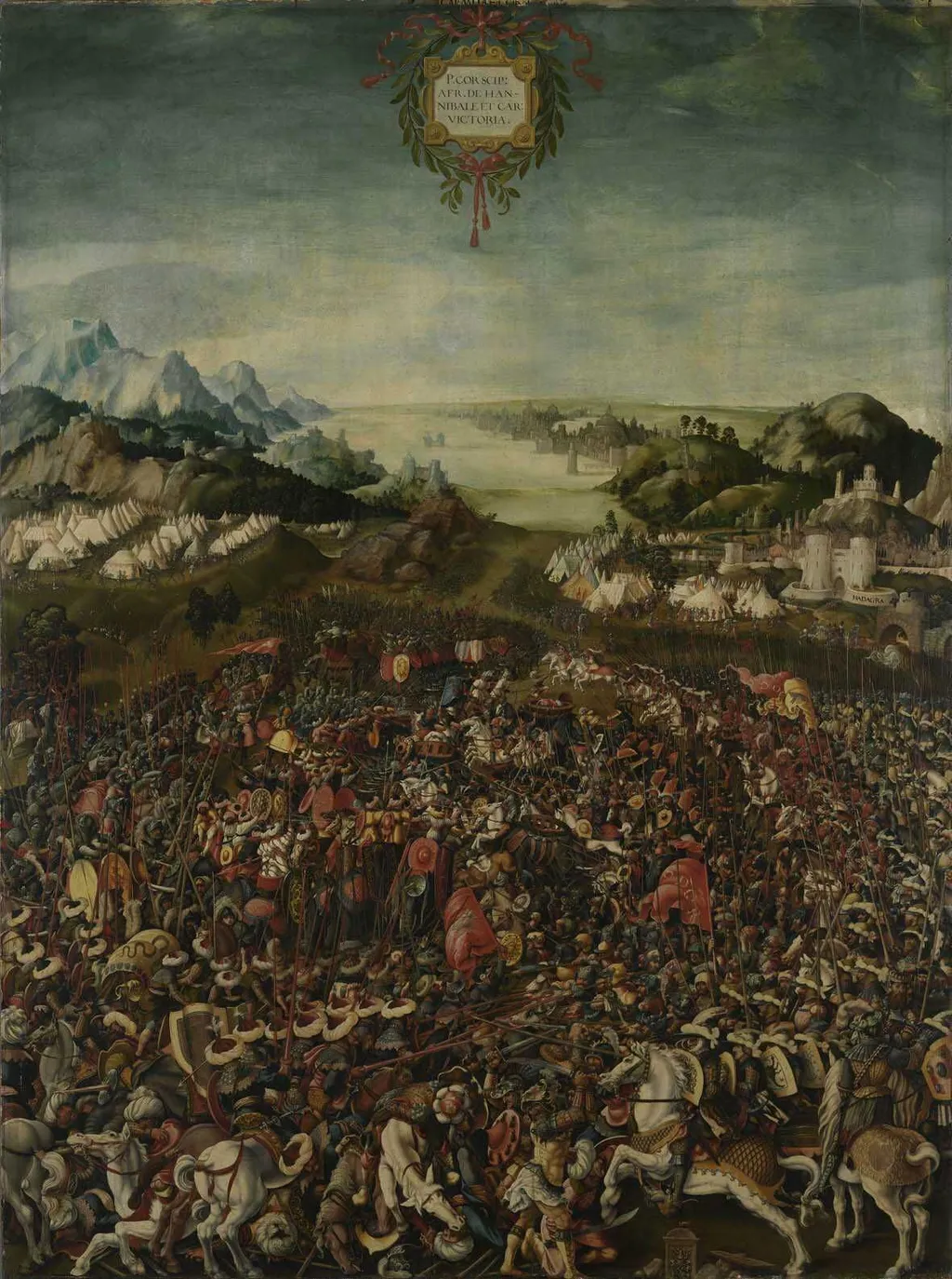Historienzyklus: Der Sieg des P. Cornelius Scipio über Hannibal in der Schlacht bei Zama, by Jörg Breu the Elder, unspecified, 1530