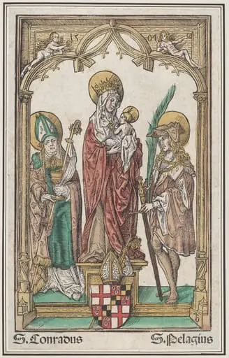 The Virgin and Child with Saint Conrad and Saint Pelagius, by Jörg Breu the Elder