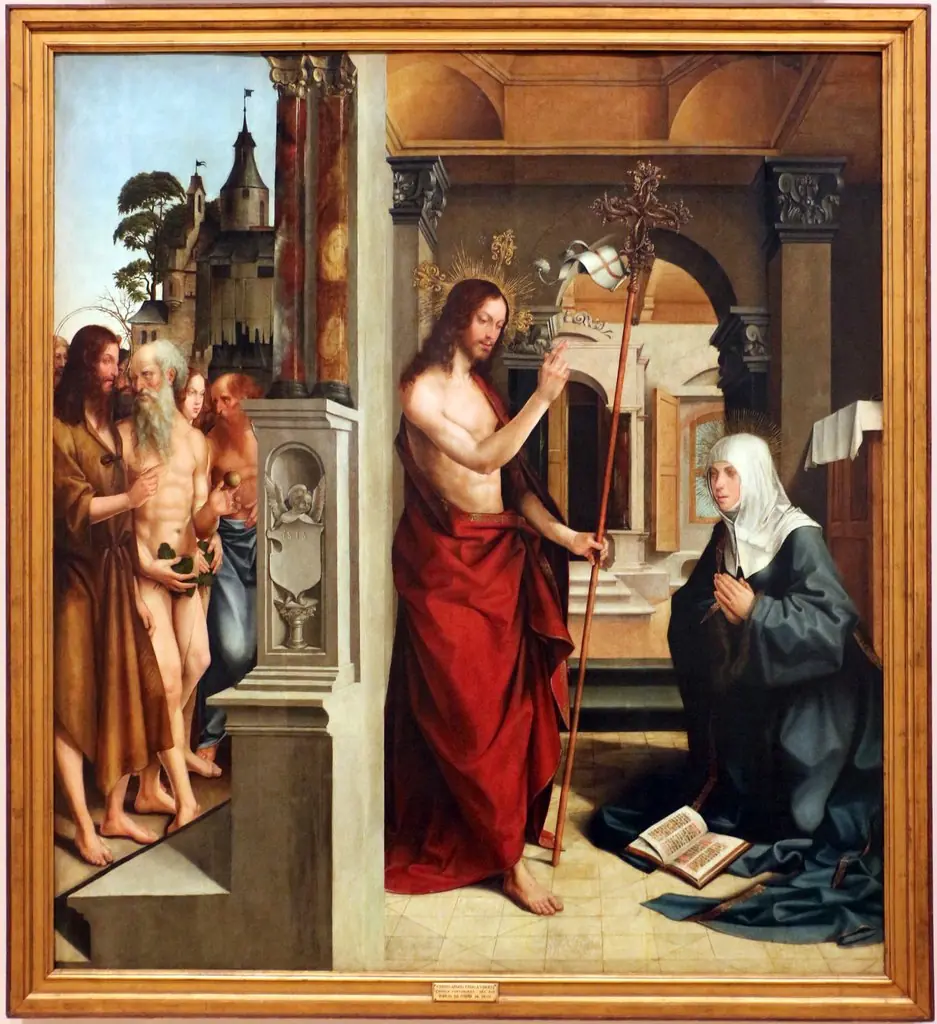 Jesus Christ appearing to the Virgin Mary (part of the Madre de Deus Altarpiece), by Jorge Afonso
