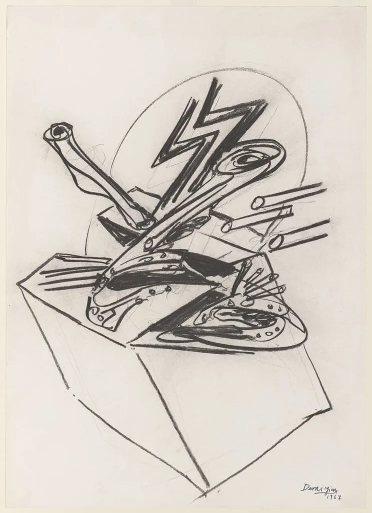 Untitled, by Jorge Demirjian, charcoal, 1967
