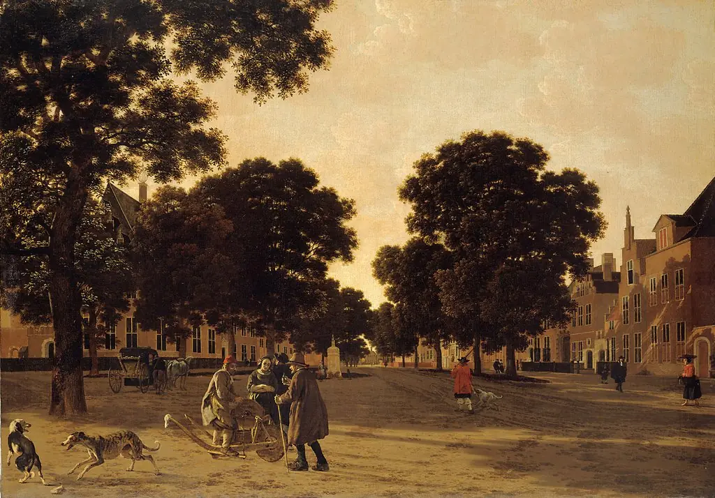 Ansicht des Kneuterdijk im Haag, by Joris van der Haagen