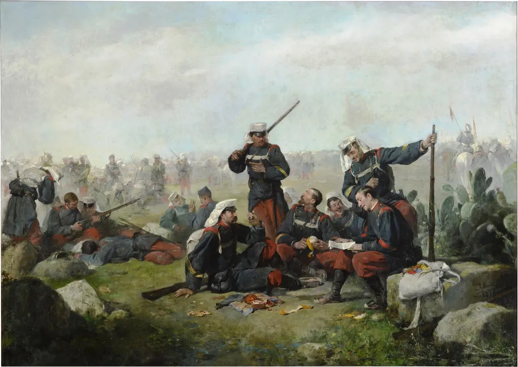 El descanso en la marcha, by José Benlliure y Gil, oil, 1888
