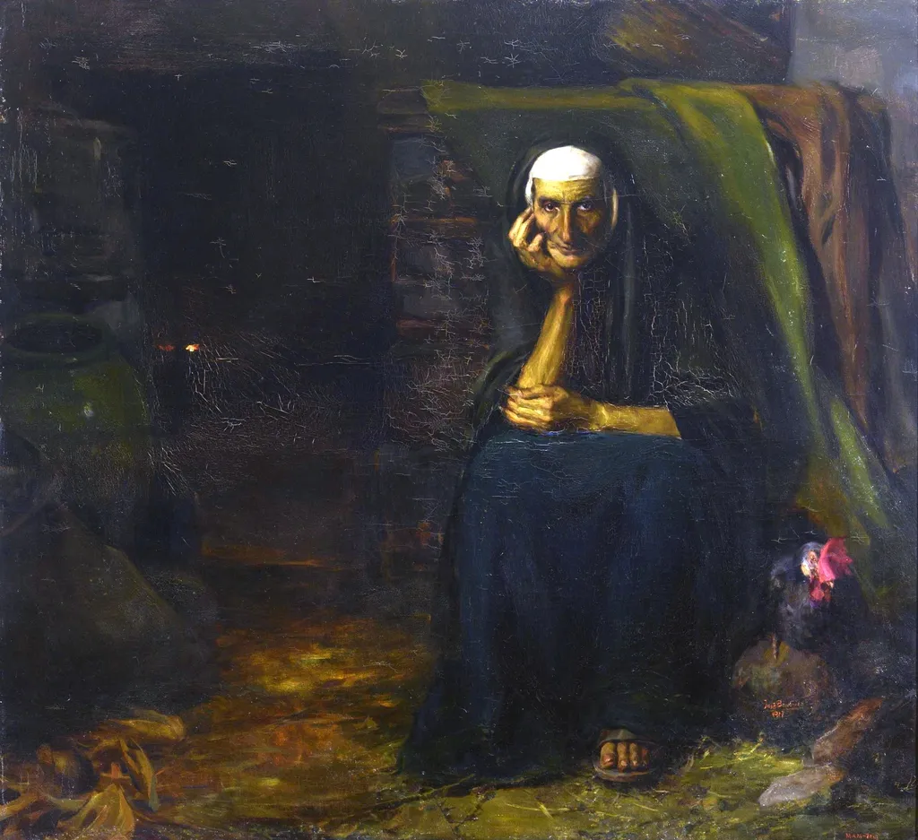 La vidente, by José Benlliure y Gil, oil, 1917