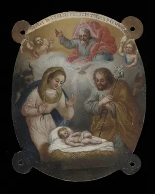 Badge with Adoration of the Shepherds (Escudo con la adoración de los pastores)