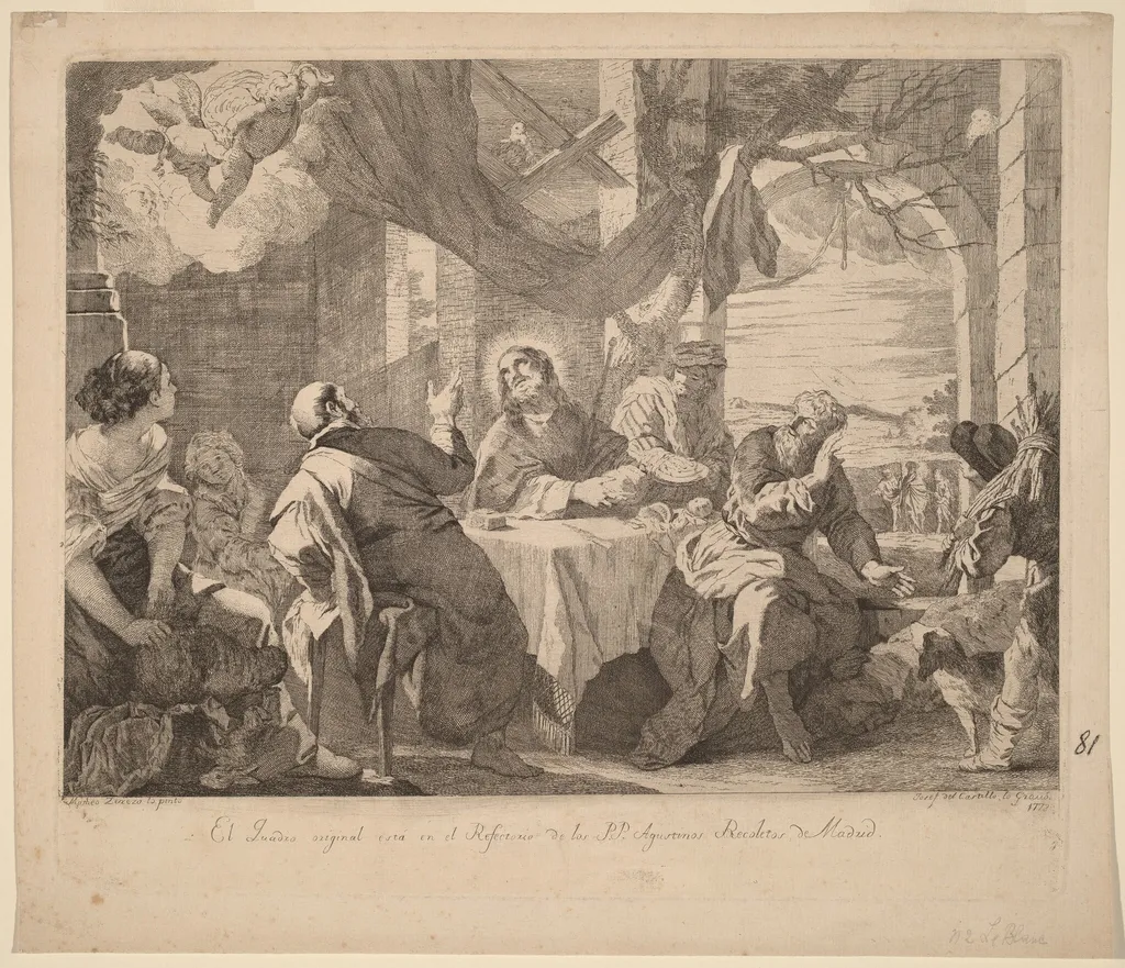 The Supper at Emmaus, by José del Castillo, ink, 1778