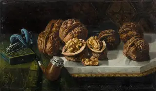 Still Life with Walnuts and Meerschaum, by José Felipe Parra, 1868
