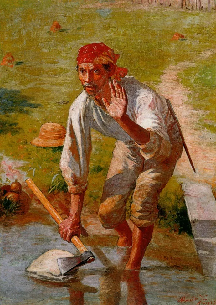 Interrupted Grinding (Study), by José Ferraz de Almeida Júnior, oil, 1897