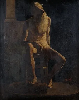 Male Figure (Academy, Nude Study), by José Ferraz de Almeida Júnior, oil, 1850