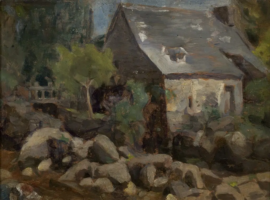 Rustic Landscape with Bridge and Houses, by José Ferraz de Almeida Júnior