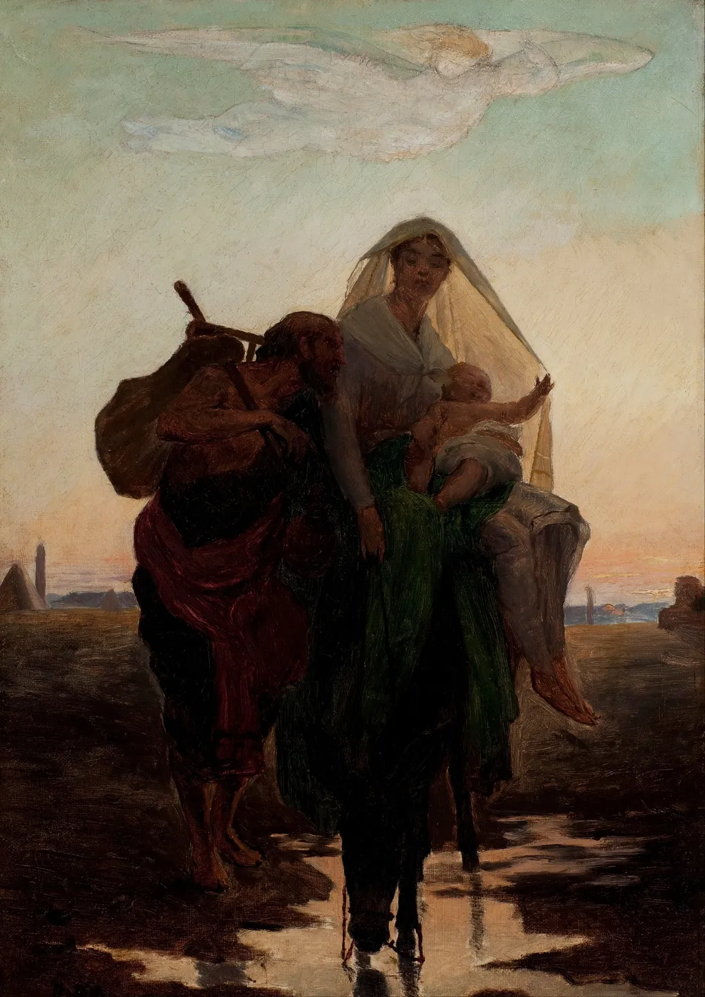Study for "Flight of the Holy Family to Egypt", by José Ferraz de Almeida Júnior, oil, 1891