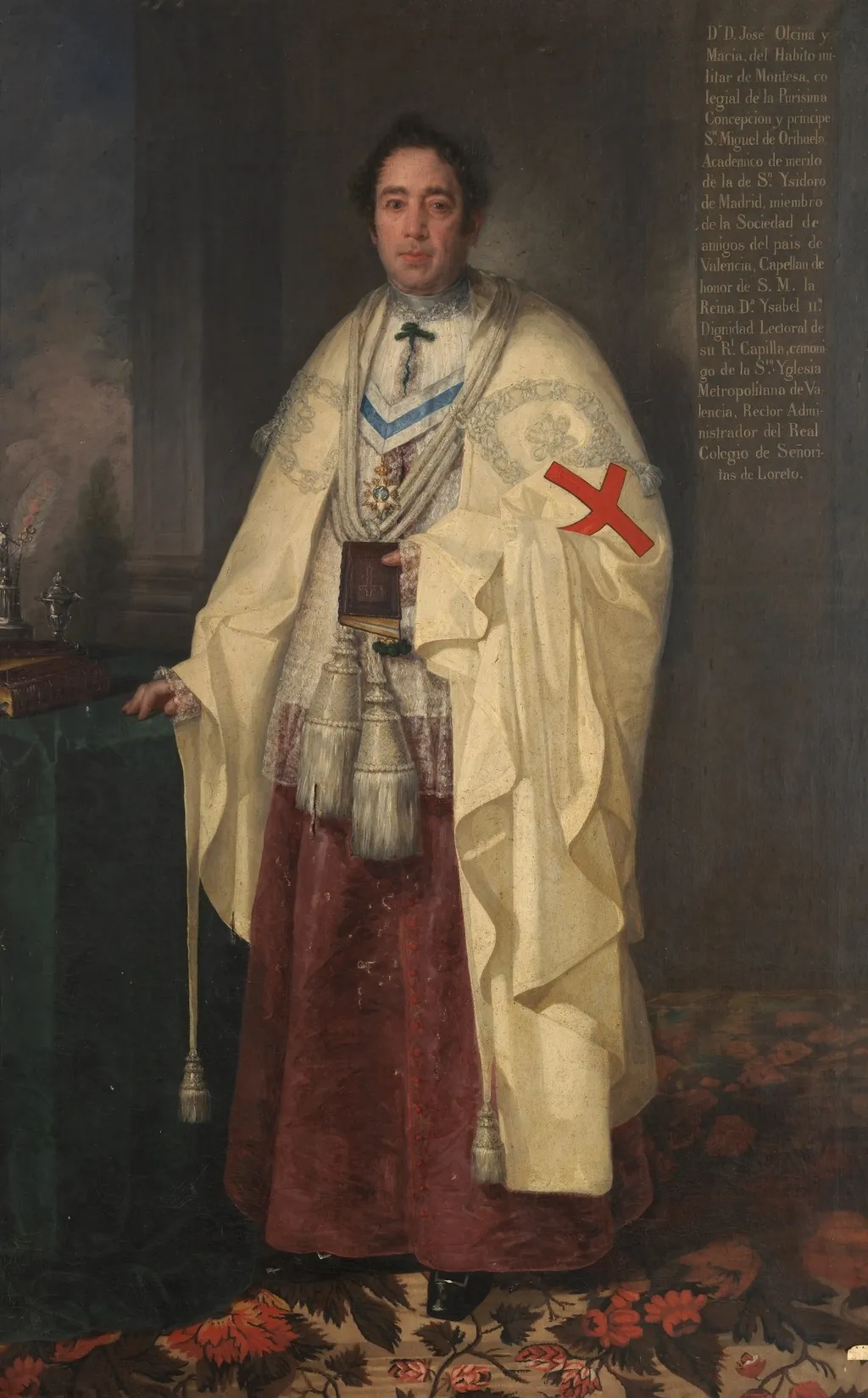 El canónigo José Olcina y Macía caballero de Montesa, by José Gutiérrez de la Vega, oil, 1845