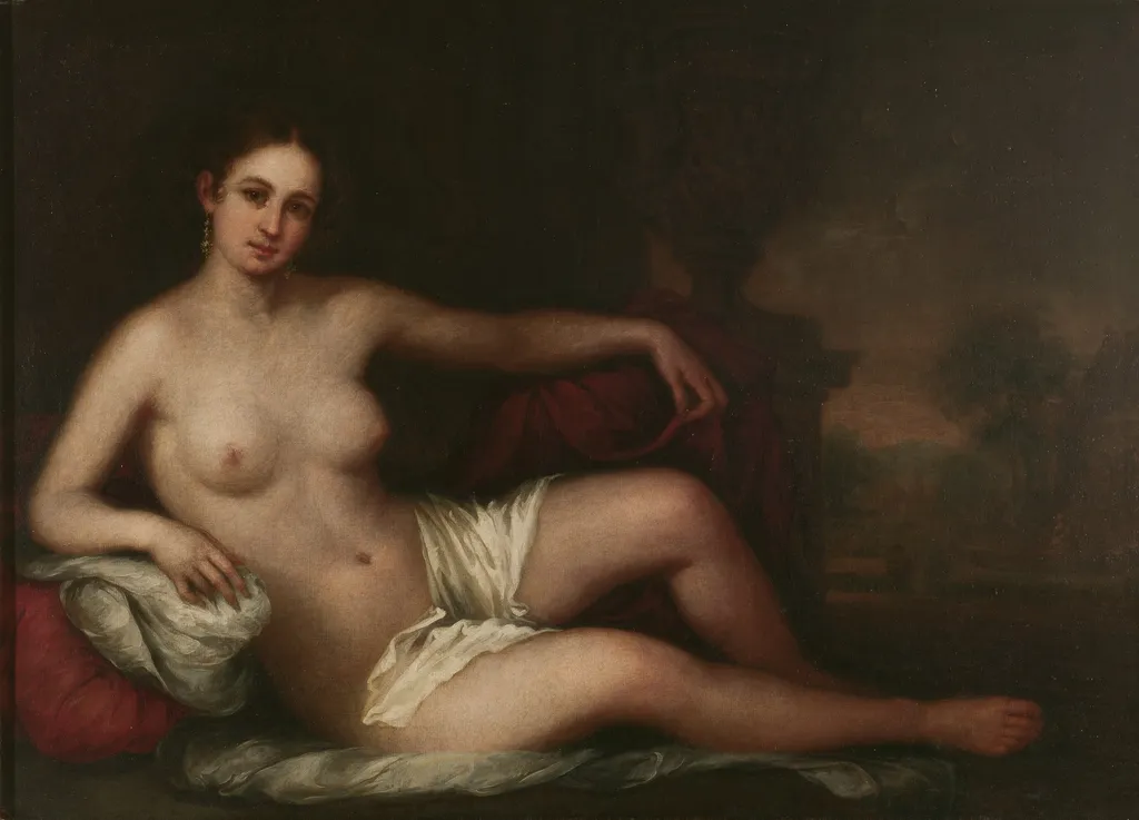 Maja sevillana, by José Gutiérrez de la Vega, oil, 1855