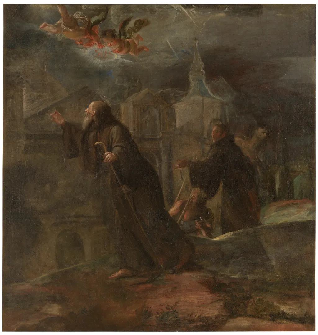 Visión de San Francisco de Paula, by José Jiménez Donoso, oil, 1688