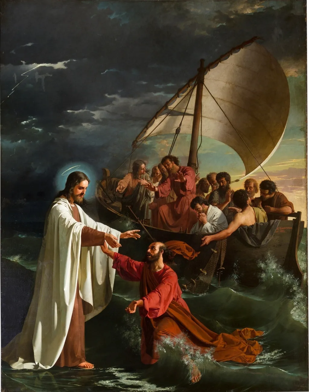 La duda de San Pedro, by José Marcelo Contreras Muñoz, oil, 1864