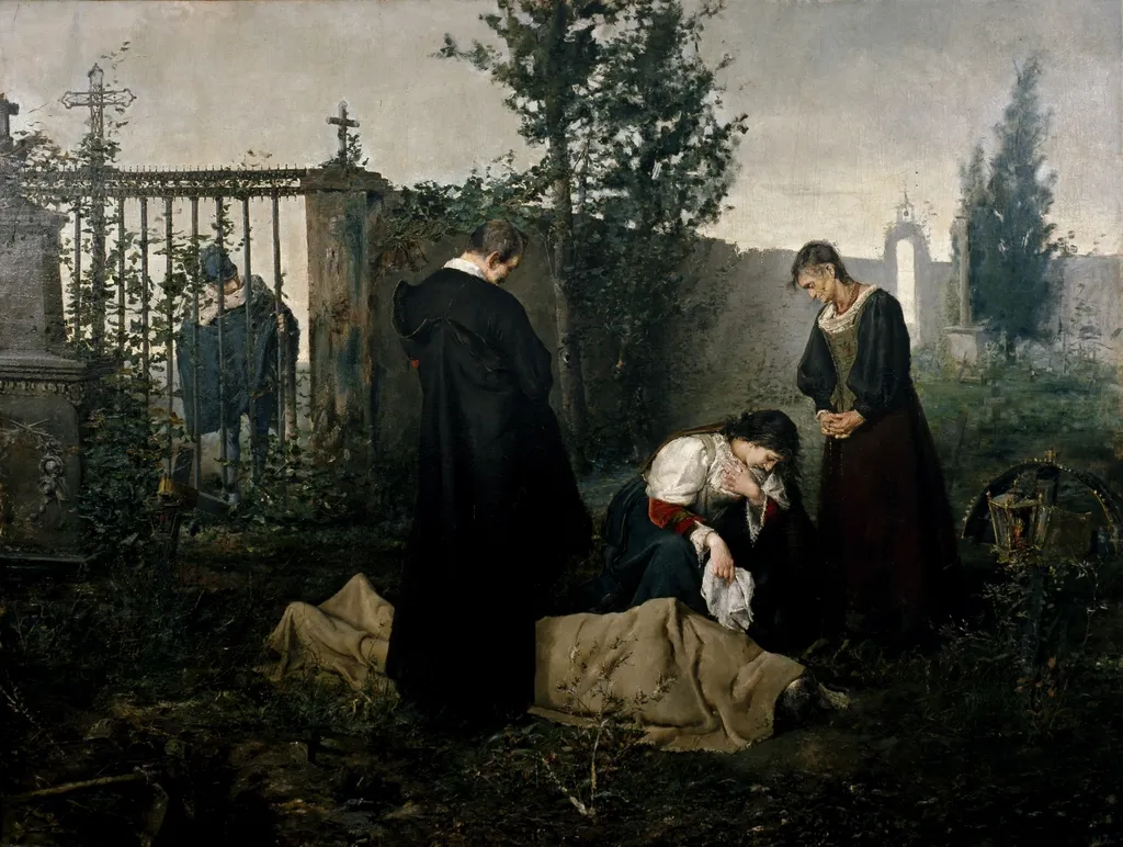 Lope de Vega en el cementerio, by José Uría y Uría, oil, 1892