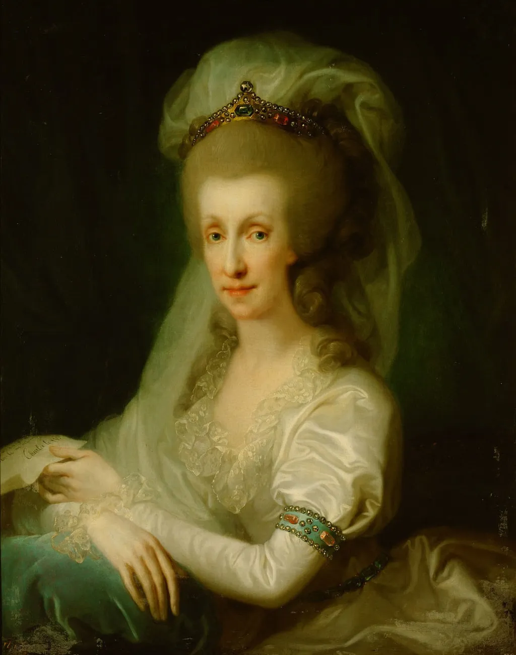 Portrait of Maria Luisa of Spain (1745-1792), Holy Roman Empress, by Josef Grassi, oil, 1796