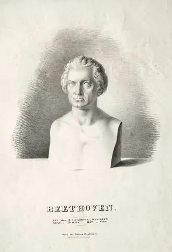 Bust of Ludwig van Beethoven, by Josef Kriehuber