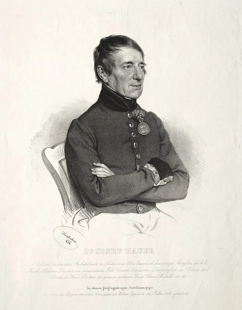 Portrait of Dr. Jospeh Hauer, by Josef Kriehuber, 1838