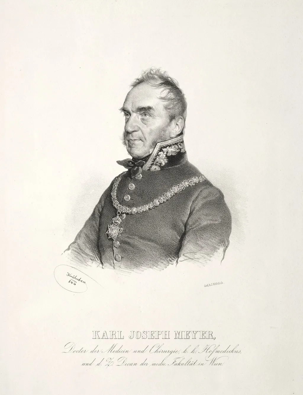 Portrait of Dr. Karl Joseph Meyer, by Josef Kriehuber, 1844