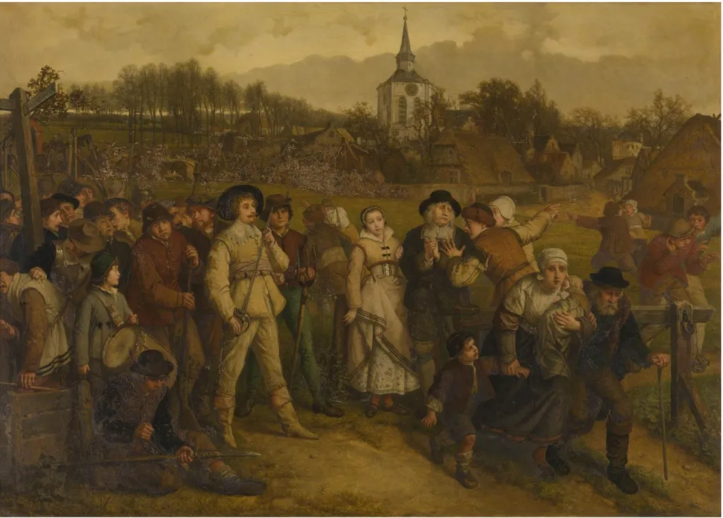 The enemy approaches, by Josef Lies, oil, 1857