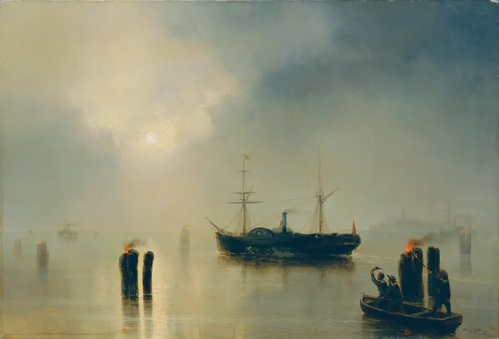 Nachtfahrt in der Lagune, by Josef Püttner