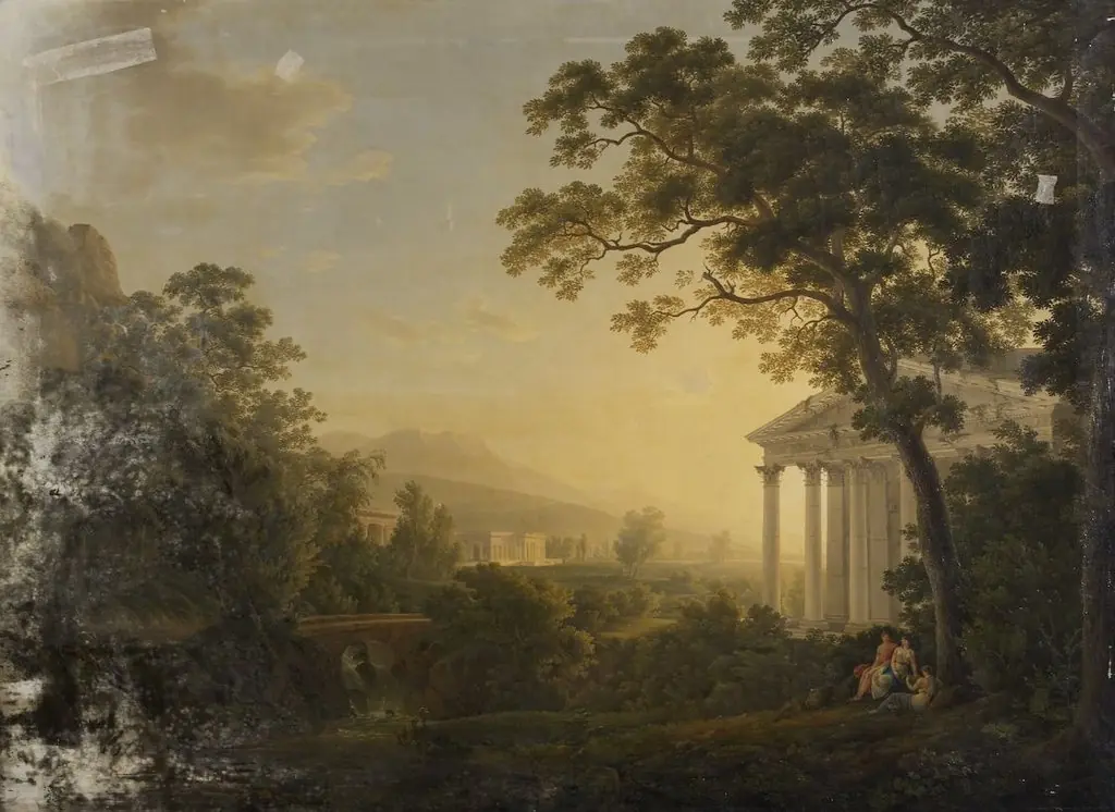Ideal Landscape with Temple Buildings, by Josef Rebell