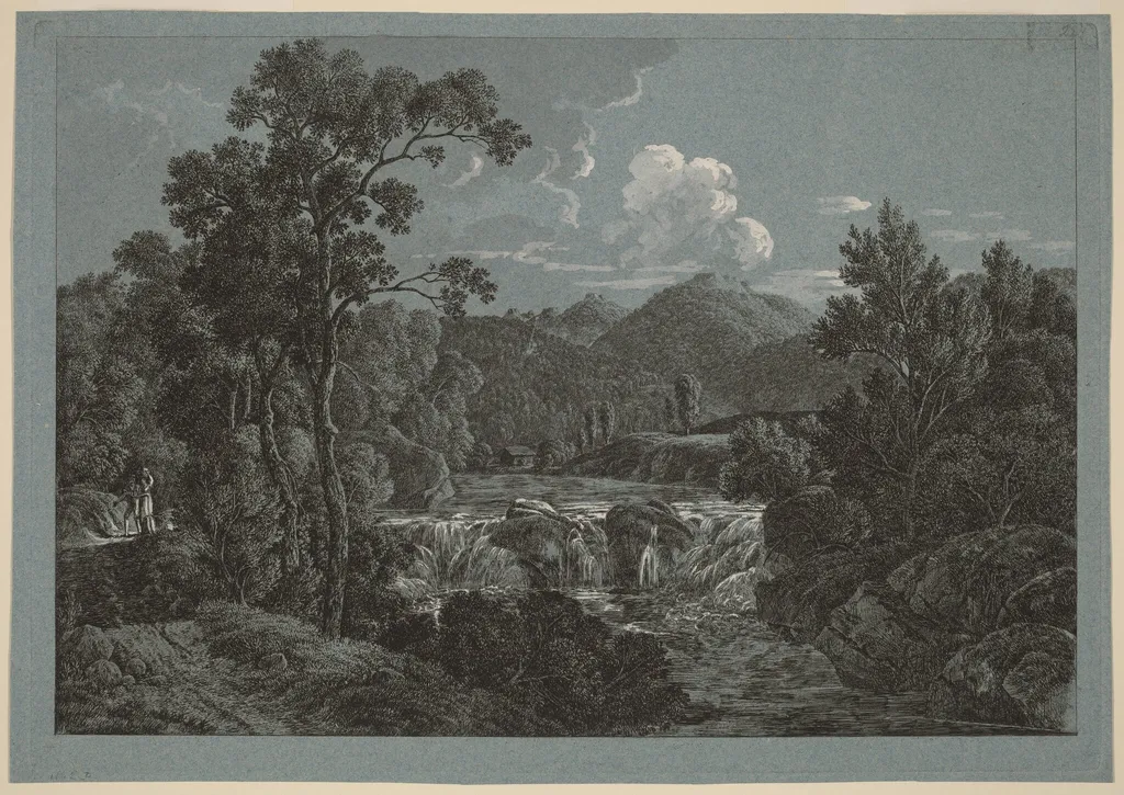 The Waterfall near Schladming in the Steiermark, by Josef Rebell, gouache, 1808