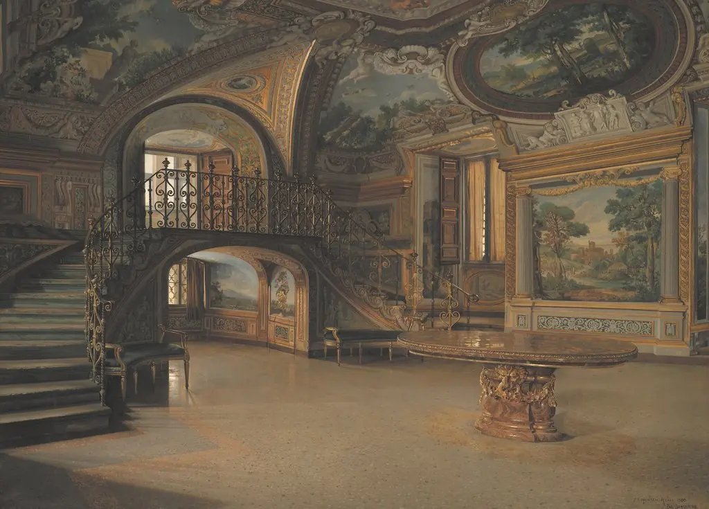 En sal i Palazzo Borghese, by Josef Theodor Hansen