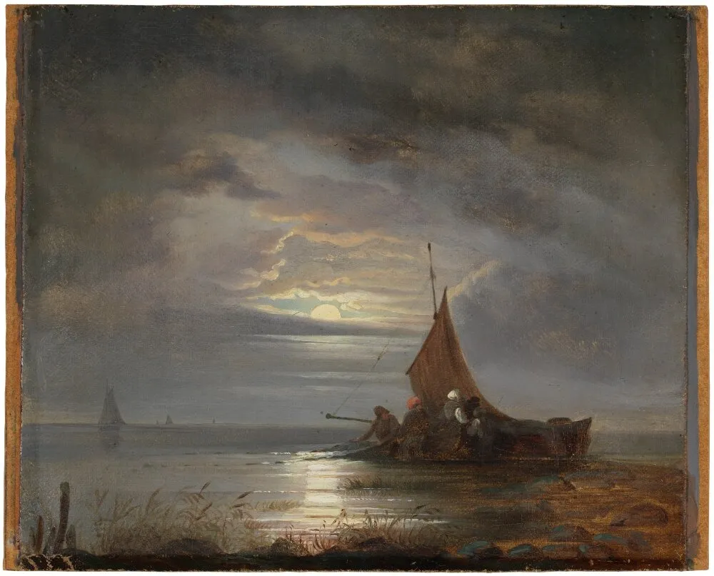 Coastal Landscape with Fishermen, by Josefina Holmlund, unspecified, 1850