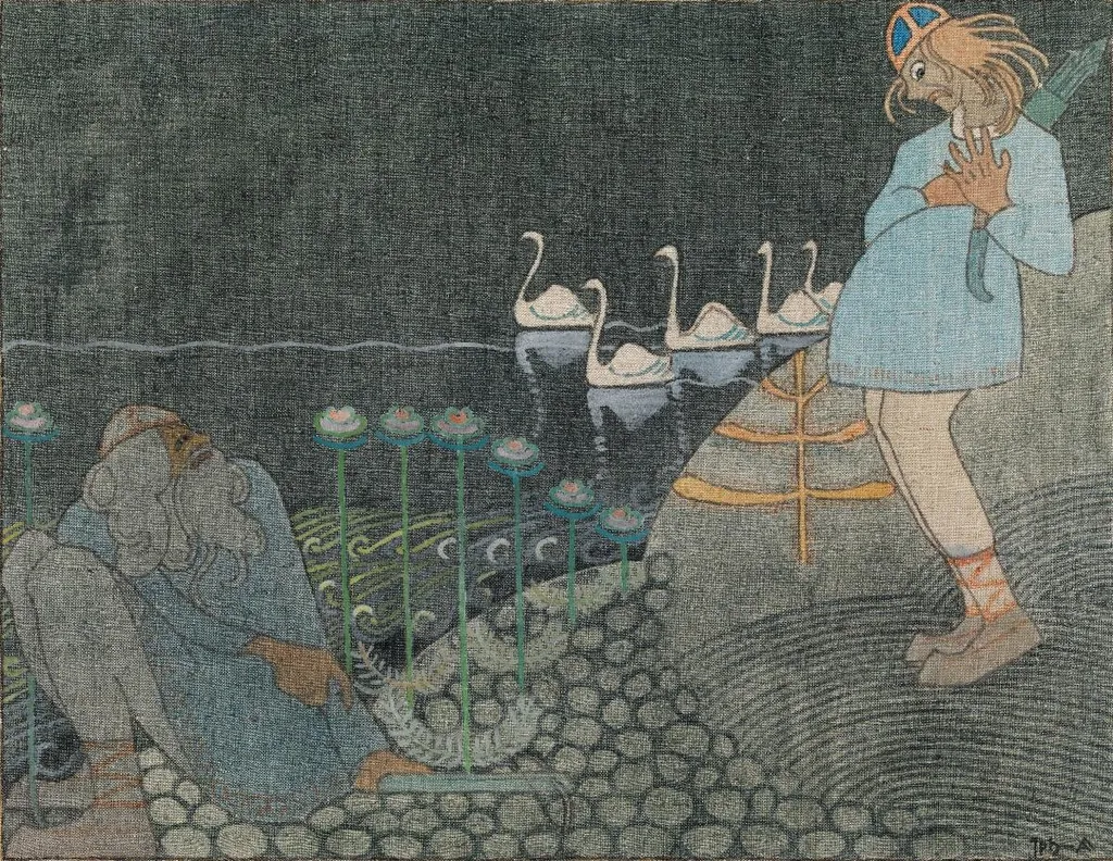 Lemminkäinen ja karjapaimen, by Joseph Alanen, unspecified