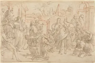 Joseph and His Brother in Egypt [verso]