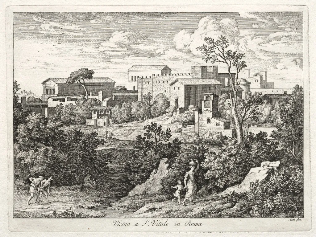 View of San Vitale, Rome, by Joseph Anton Koch, 1810