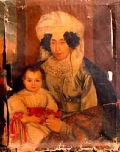 Portret de femeie cu copil, by Joseph August Schöefft
