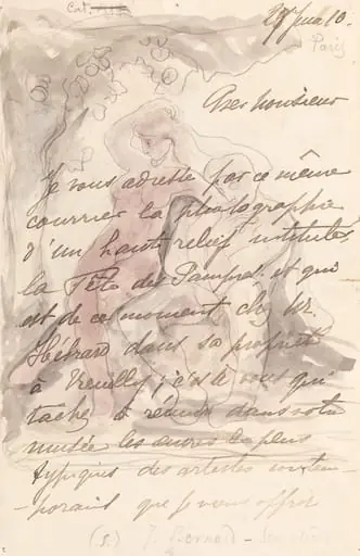 Autograf cu desen, by Joseph Bernard