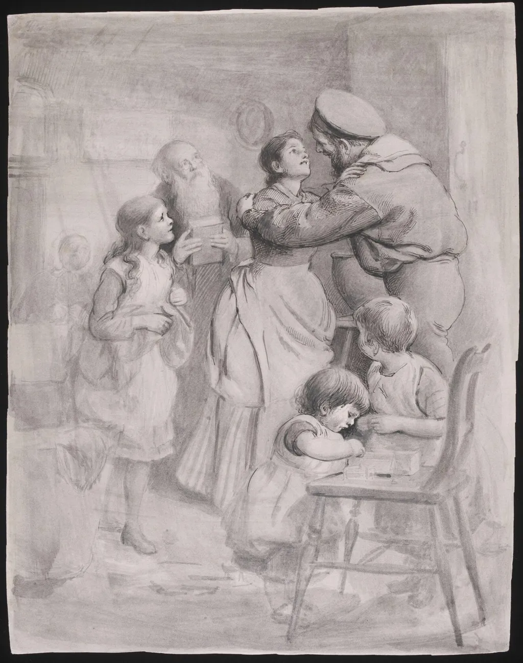 Sailor's Return, by Joseph Clark, watercolor, 1885