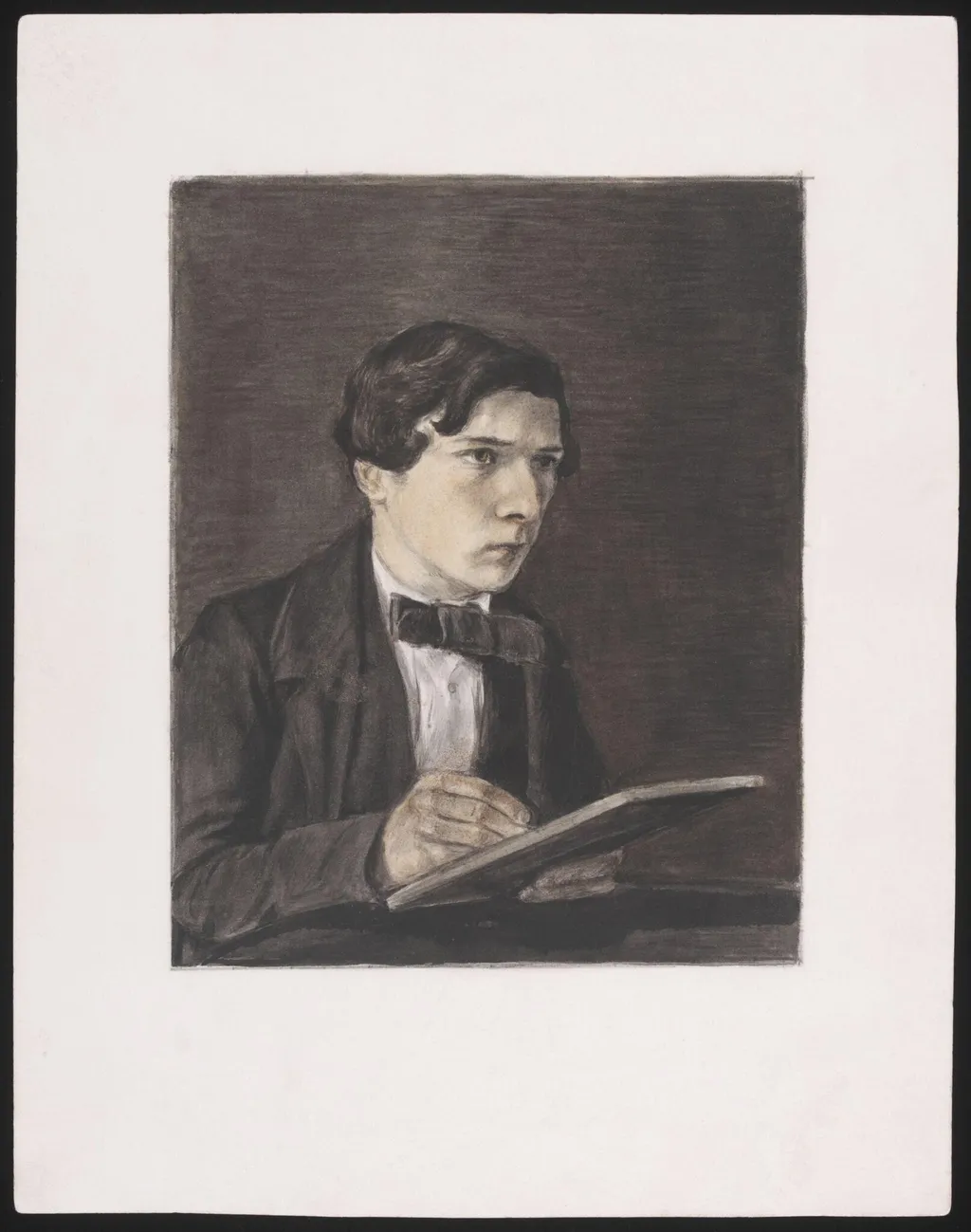 Self-portrait, by Joseph Clark, watercolor, 1855