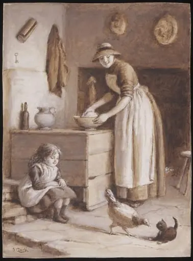 Sketch for an oil painting 'Familiarity breeds Contempt', by Joseph Clark