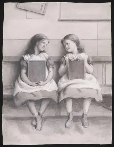 Sketch for the oil painting 'Private and Confidential', by Joseph Clark