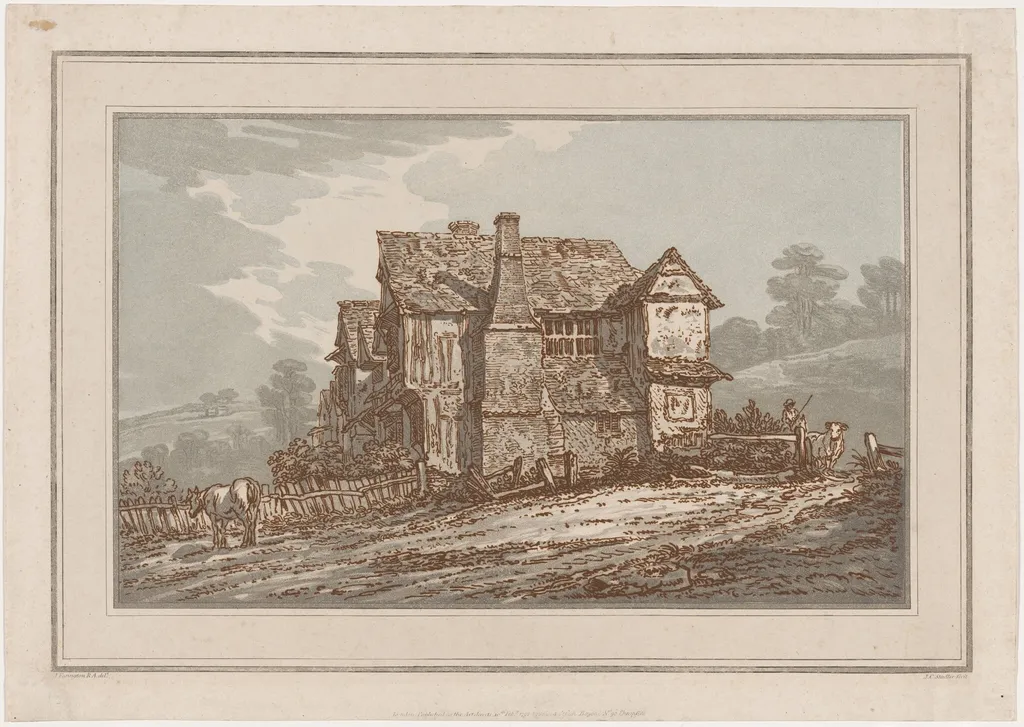 A Rustic House with a Tottering Wood Fence, by Joseph Constantine Stadler, ink, 1792