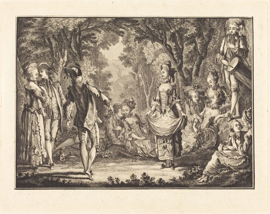 Country Dance, by Joseph de Longueil, ink, 1761
