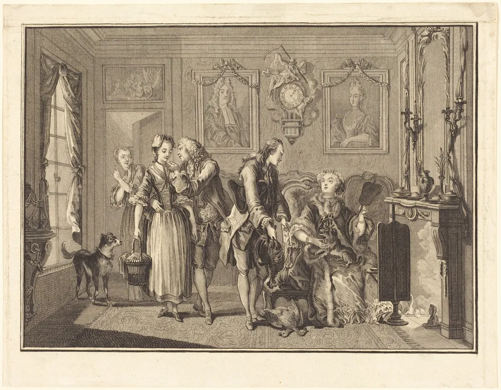 La jolie fermiere, by Joseph de Longueil, ink, 1761