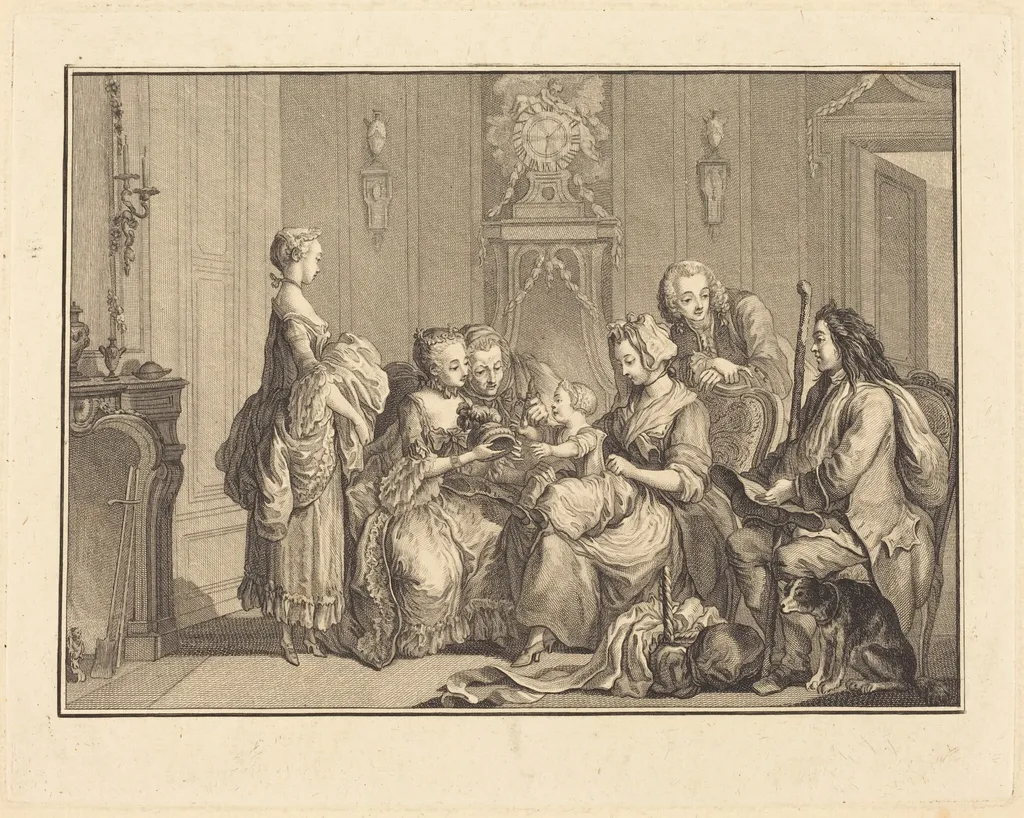 Le belle nourrice, by Joseph de Longueil, ink, 1761